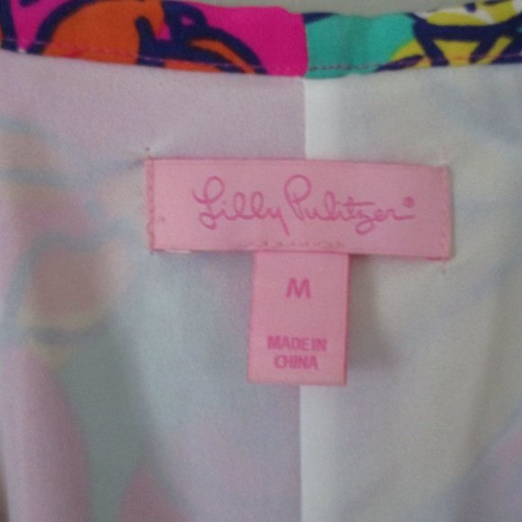 Lilly Pulitzer Dress 100% Silk Slip Dress $198 M Pink Red Orange - Picture 4 of 6